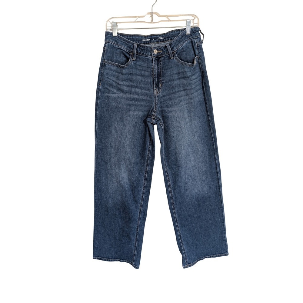 Old Navy High-Rise Wow Wide Leg Jeans Womens 10 Blue Denim Medium Wash